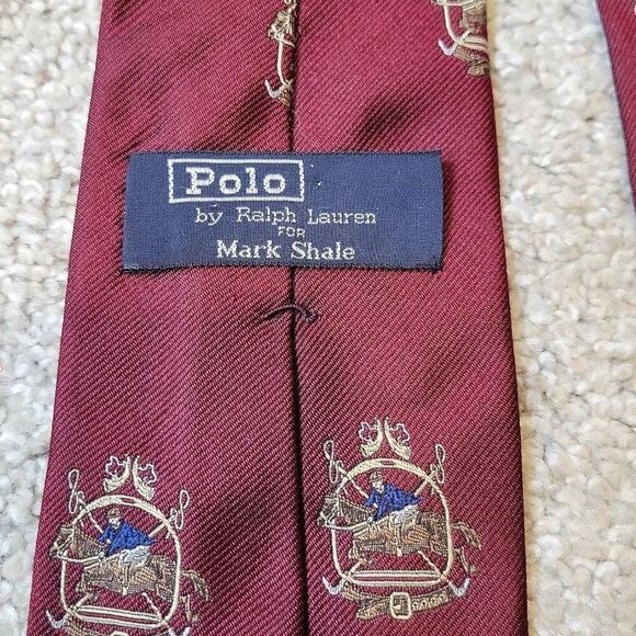 Polo Ralph Lauren Men's Classic 100% Silk Tie Red Maroon - Picture 3 of 4